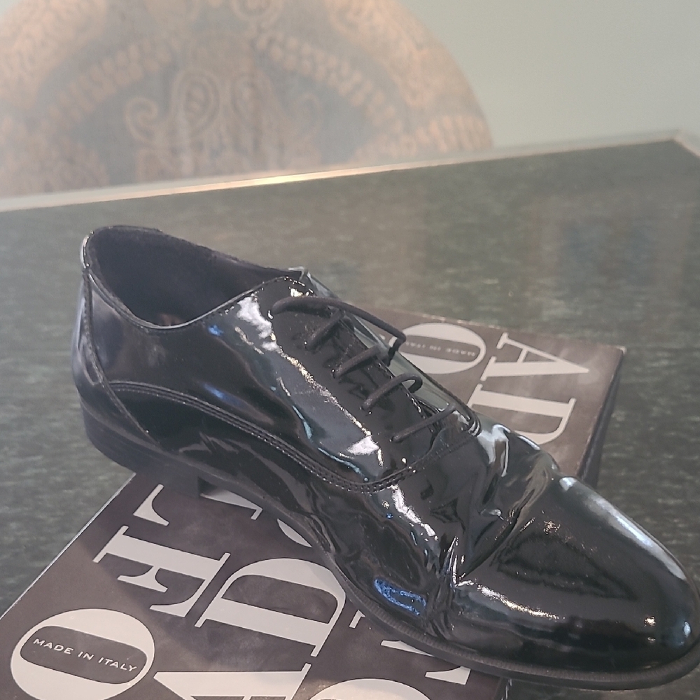 Men's Adolfo Black Leather Tuxedo Dress Shoes